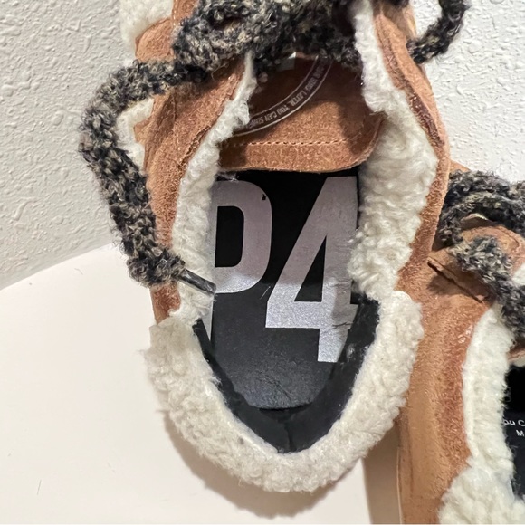 P448 John Faux Shearling Suede Low Top Brown Women’s Sneakers Sz EUR 41 NEW - Picture 5 of 16